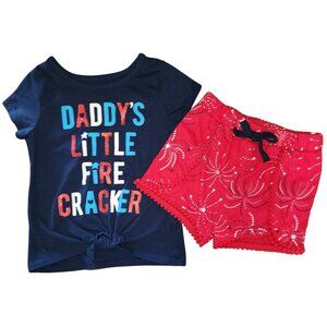 Baby Girl's Way to Celebrate Patriotic Outfit 18 Months Daddy's Little Fire Crac